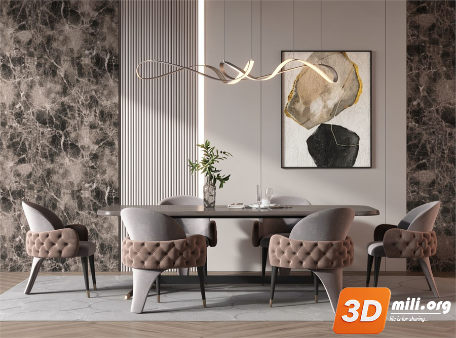 Dining Table Set Skp Files